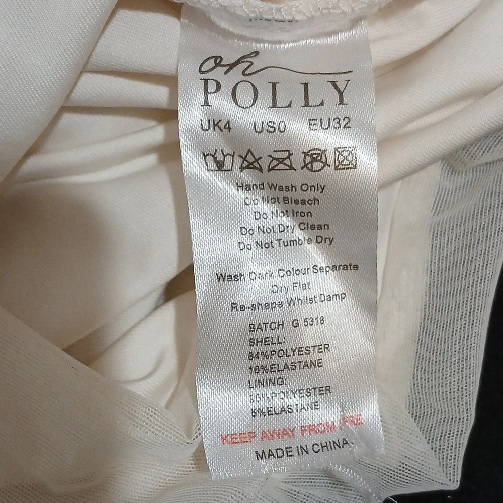 Oh Polly ST. Germain Embellished Long-Sleeve Mini White Dress Sz 0 - Picture 10 of 10